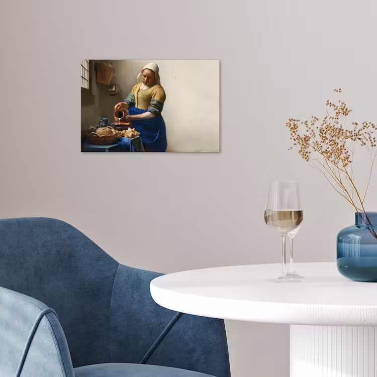 Het melkmeisje - Kunst - Oude meesters - Vermeer poster papier klein -sfeer3
