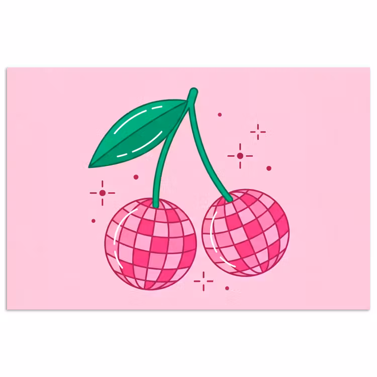 Decoratie - Disco-bal - Feest - Roze poster papier klein -3d