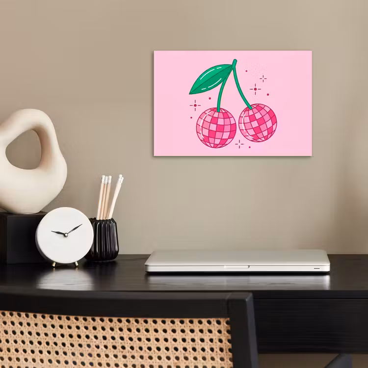 Decoratie - Disco-bal - Feest - Roze poster papier klein -sfeer1
