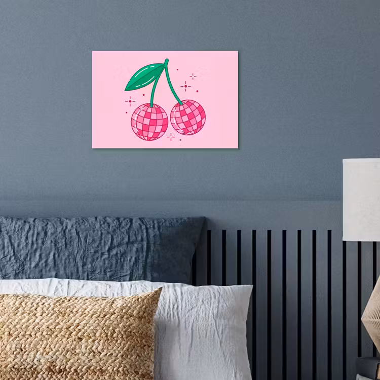 Decoratie - Disco-bal - Feest - Roze poster papier klein -sfeer2