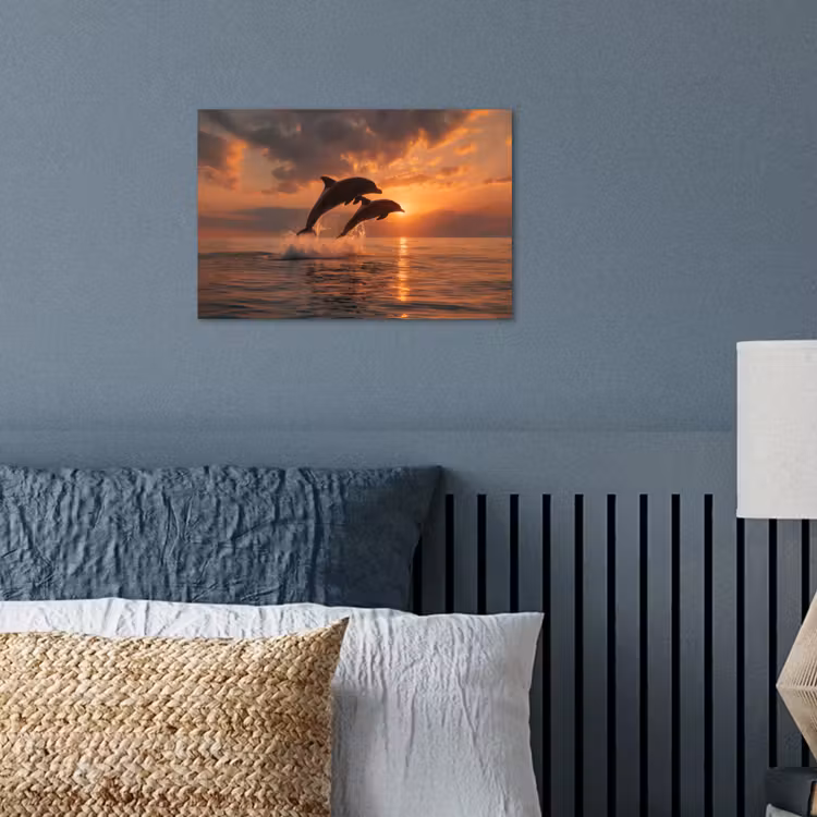 Dolfijnen - Zee - Realistisch poster papier klein -sfeer2