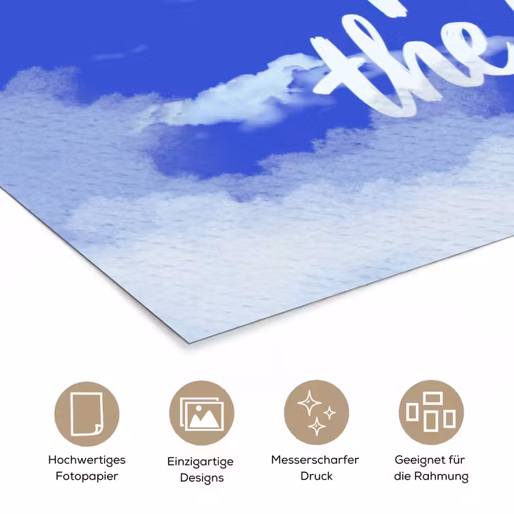 Sky is not the limit - Blauwe lucht - Wolken poster papier klein -tcloseup_DE