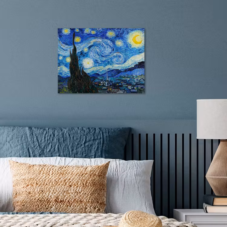 De sterrennacht - Vincent van Gogh poster papier klein -sfeer2