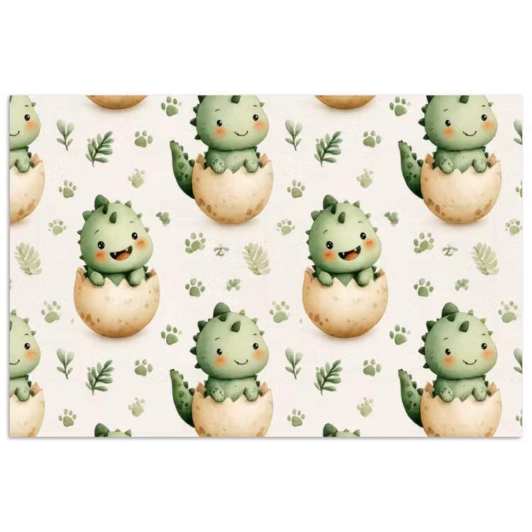 Dino - Eieren - Groen poster papier klein 62 -3d