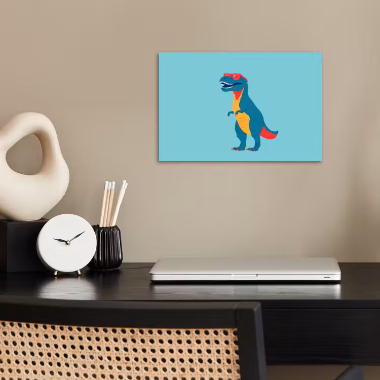 Dinosaurus - Blauw - Zonnebril poster papier klein -sfeer1