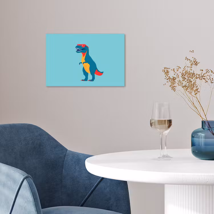 Dinosaurus - Blauw - Zonnebril poster papier klein -sfeer3