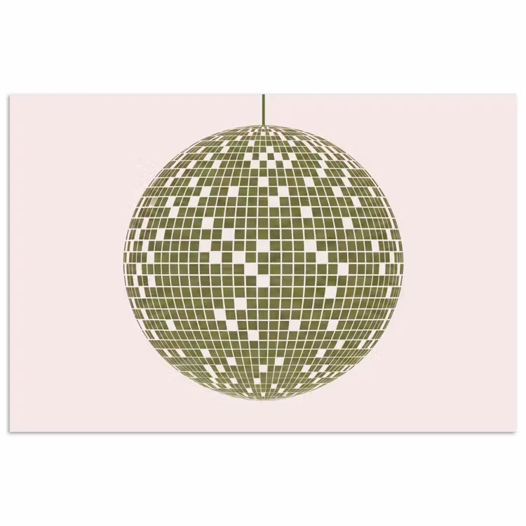 Disco - Bal - Groen - Abstract - Modern poster papier klein -3d