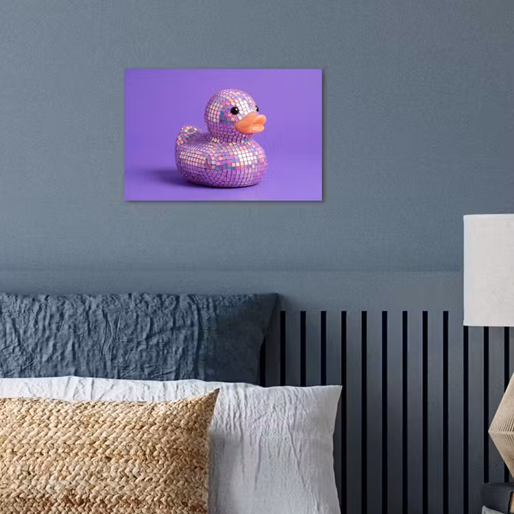 Disco - Eend - Paars poster papier klein -sfeer2