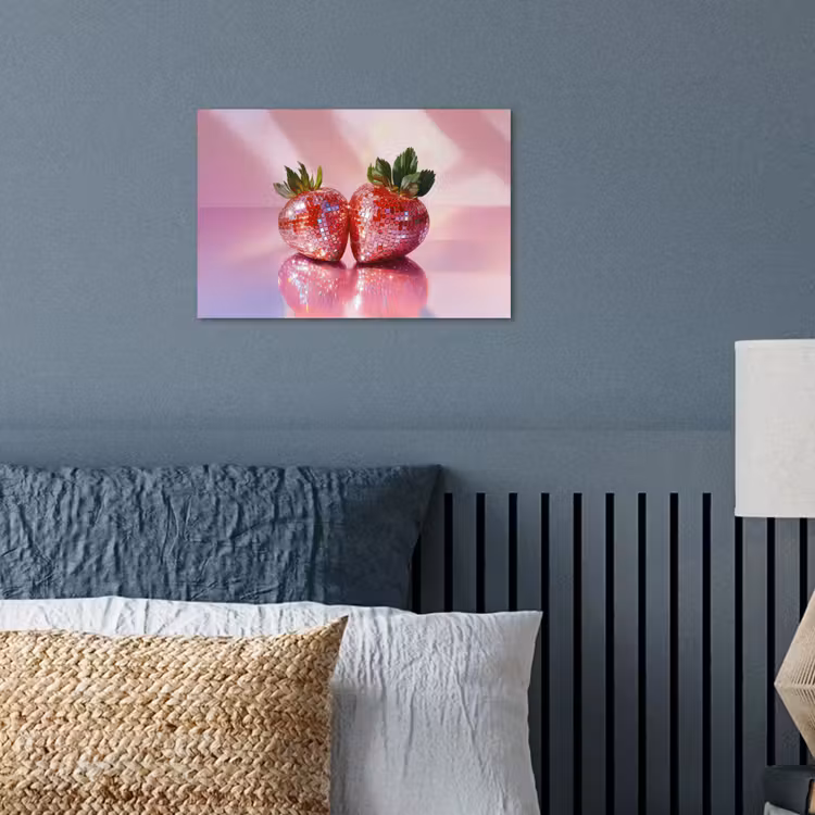 Disco - Fruit - Glitter - Strawberry poster papier klein -sfeer2