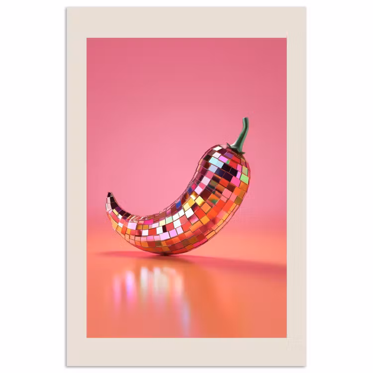 Disco - Peper - Roze poster papier klein -3d