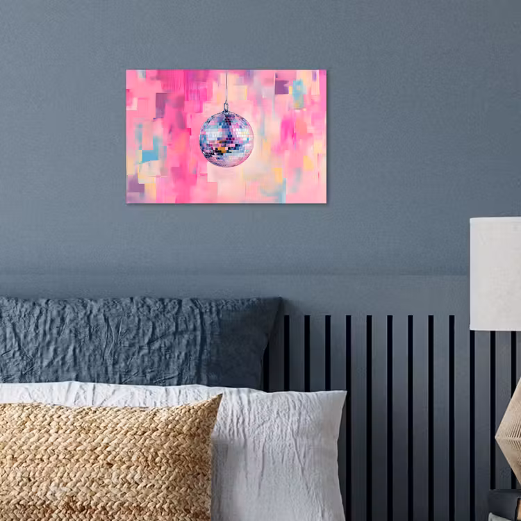 Discobal - Pink - Verf poster papier klein -sfeer2