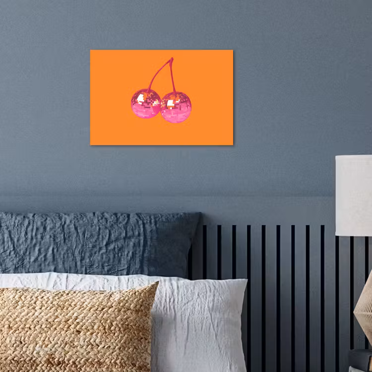 Discoballen - Kers - Spiegels - Roze poster papier klein -sfeer2