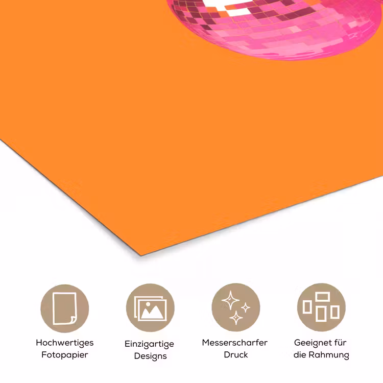 Discoballen - Kers - Spiegels - Roze poster papier klein -tcloseup_DE