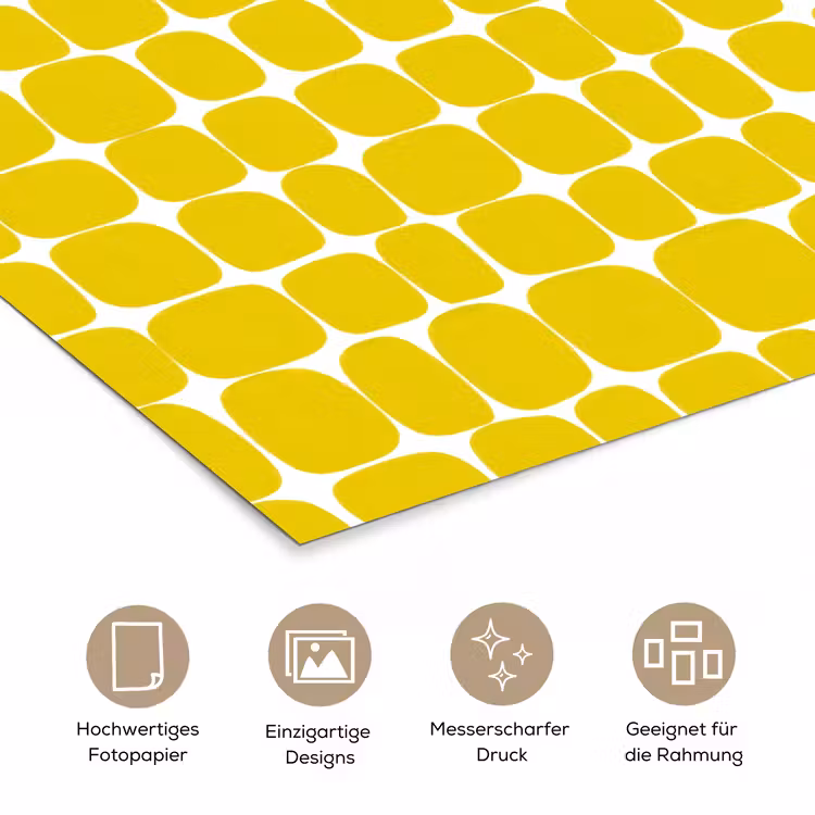 Stippen - Modern - Geel poster papier klein 62 -tcloseup_DE
