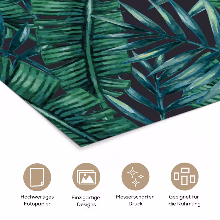 Jungle - Bladeren - Tropisch poster papier klein -tcloseup_DE