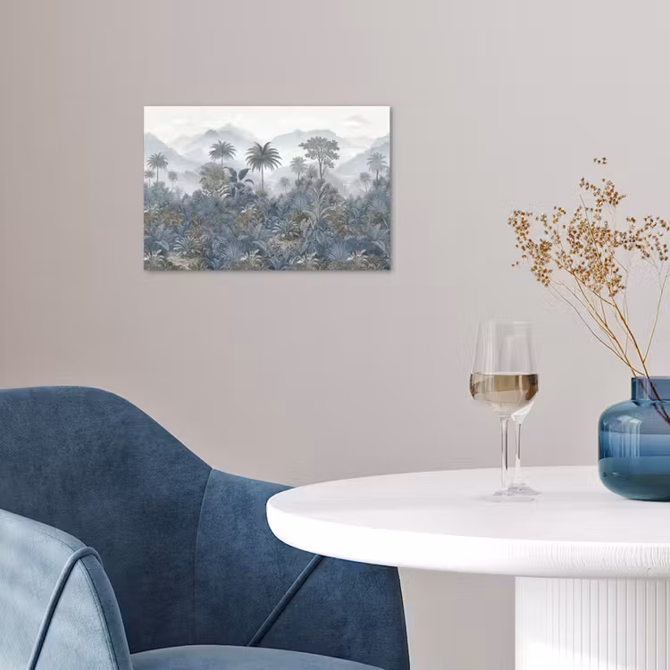 Jungle - Landschap - Blauw poster papier klein -sfeer3