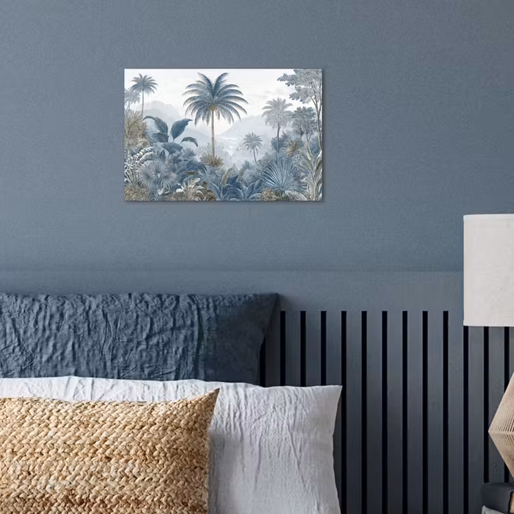 Jungle - Modern - Blauw - Groen poster papier klein -sfeer2