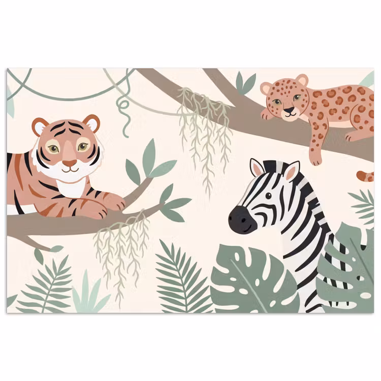 Jungle - Rustiek - Pastel poster papier klein -3d