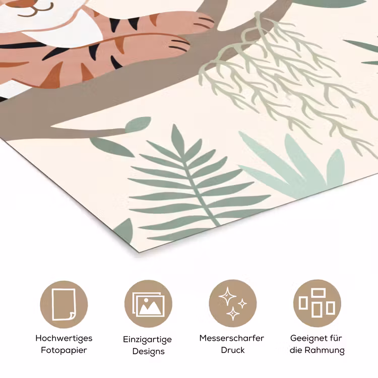 Jungle - Rustiek - Pastel poster papier klein -tcloseup_DE