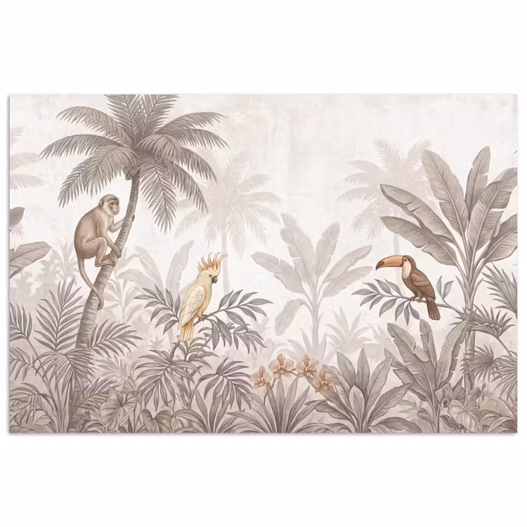 Jungle - Dieren - Palmbomen poster papier klein -3d