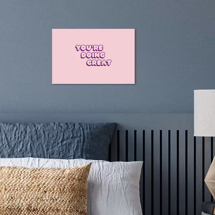 You're doing great - Roze - Bubble letters poster papier klein -sfeer2