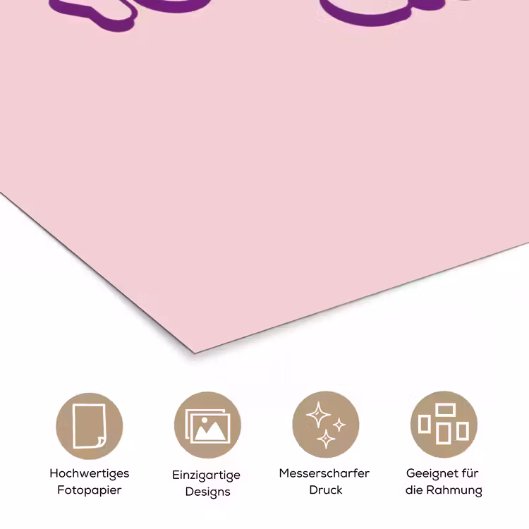 You're doing great - roze - 3D poster papier klein -tcloseup_DE