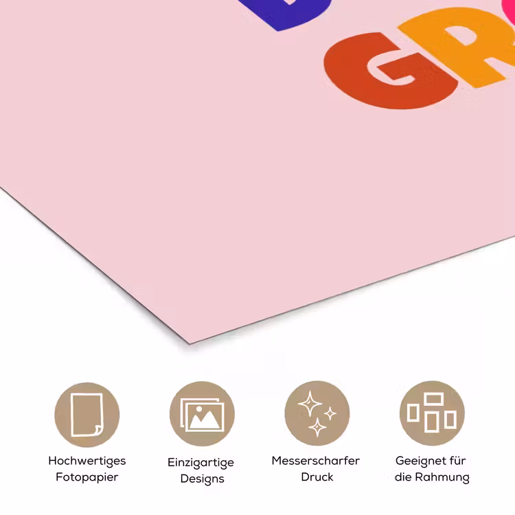 You're doing great - Roze - Kleurrijk poster papier klein -tcloseup_DE