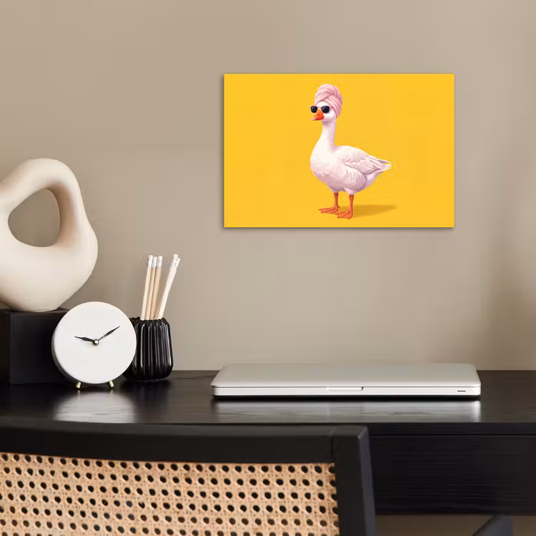 Eend - Zonnebril - Geel poster papier klein -sfeer1