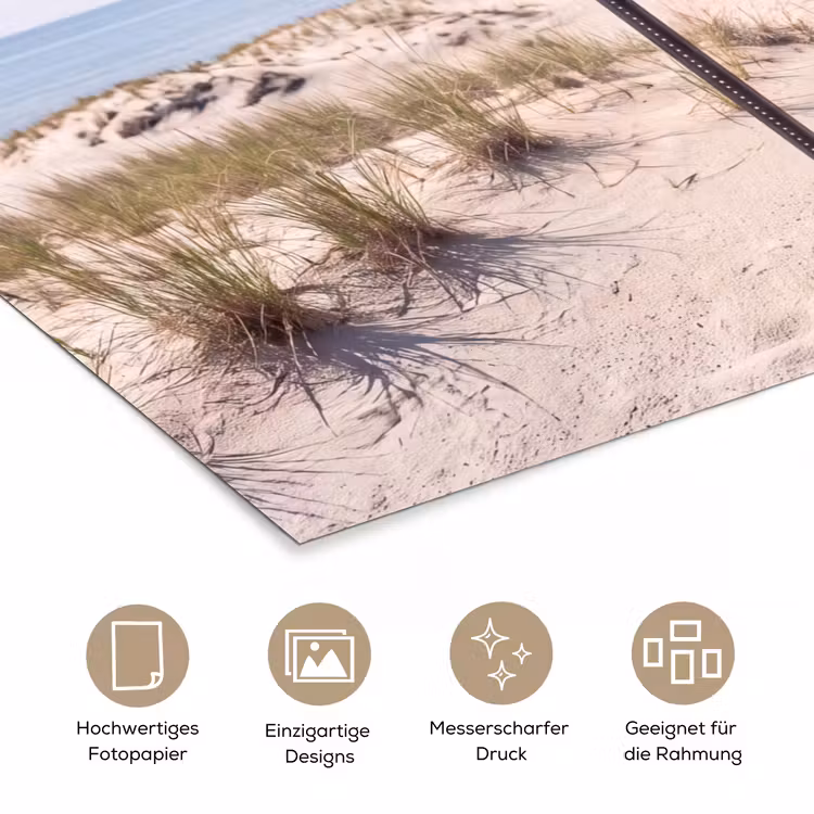 Duin - Bord - Kust - Landschap - Rood poster papier klein -tcloseup_DE