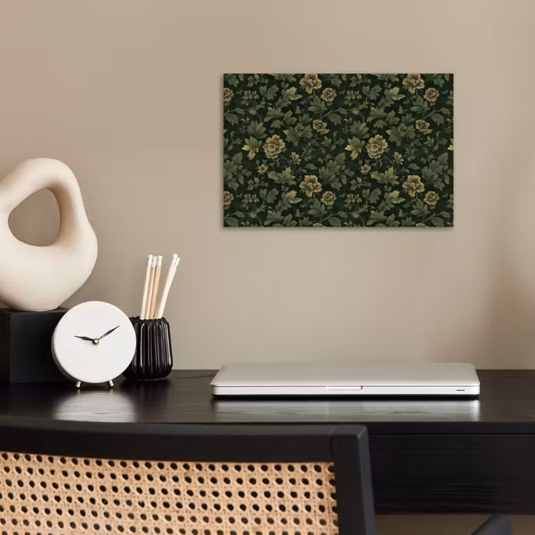 Donker - Groen - Goud - Botanisch poster papier klein 62 -sfeer1