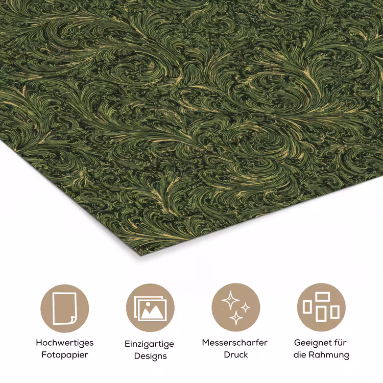 Donker - Groen - Krullend - Botanisch poster papier klein 62 -tcloseup_DE