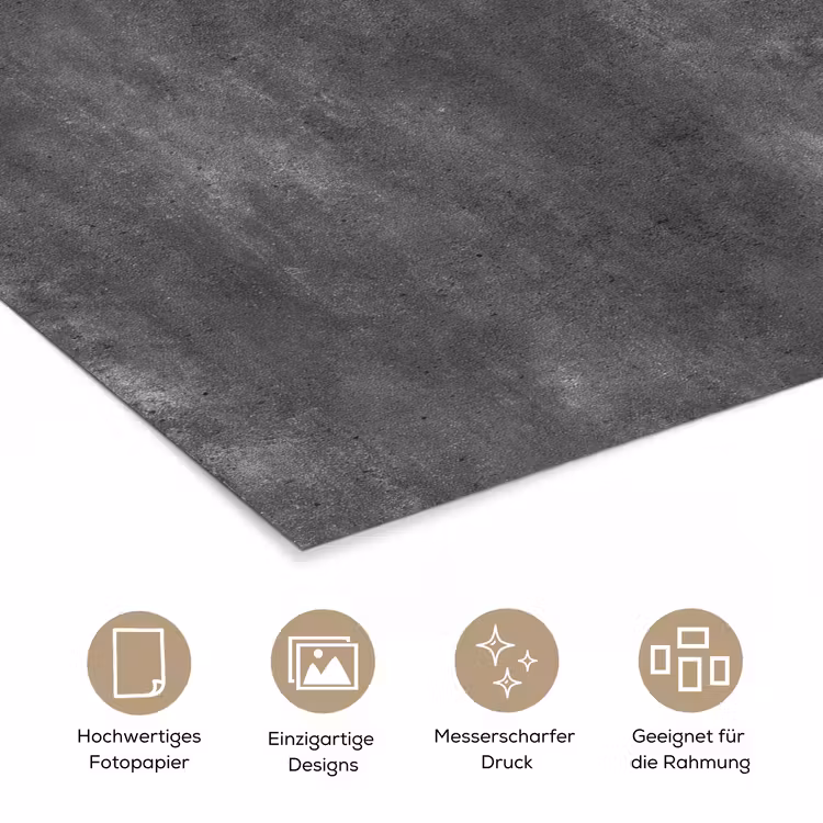 Donkergrijs - Ruw - Beton poster papier klein 62 -tcloseup_DE