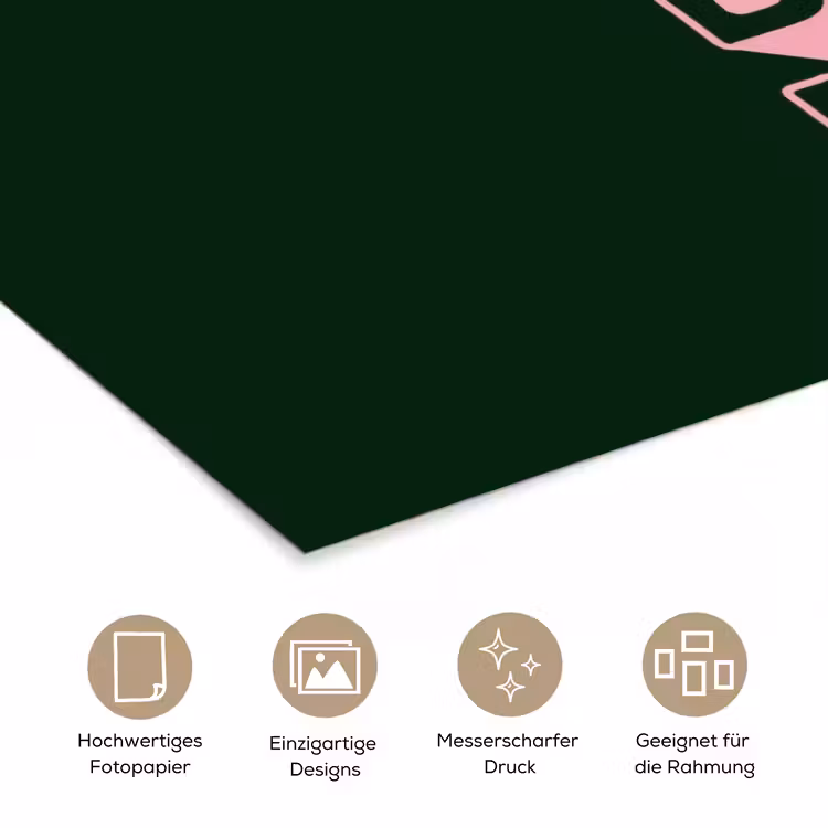 Donkergroen - Tekst - Schaduw - Grafisch poster papier klein -tcloseup_DE