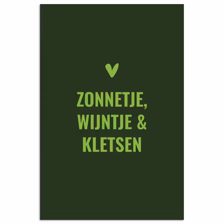 Donkergroen - Quote - Zon - Zomer poster papier klein -3d