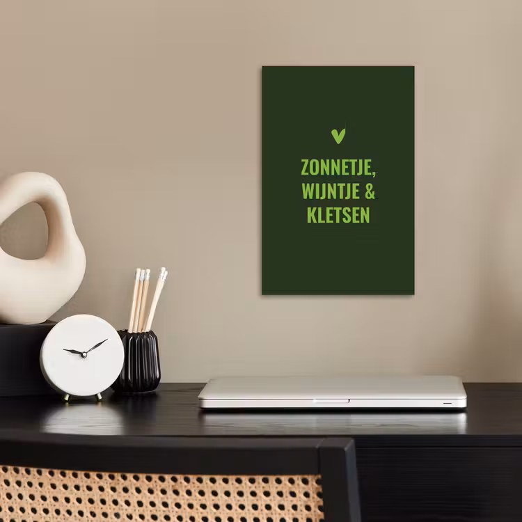 Donkergroen - Quote - Zon - Zomer poster papier klein -sfeer1