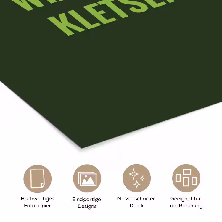 Donkergroen - Quote - Zon - Zomer poster papier klein -tcloseup_DE