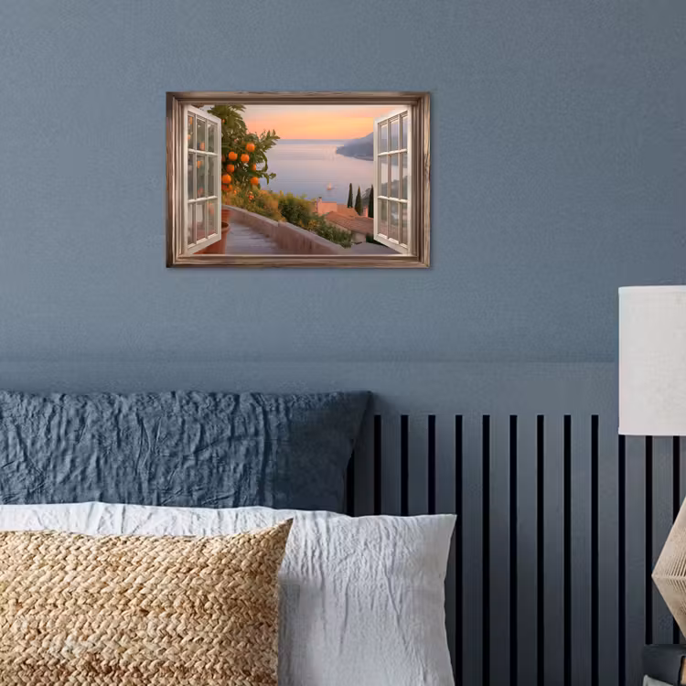 Doorkijk - Uitzicht - Meer - Landschap poster papier klein -sfeer2