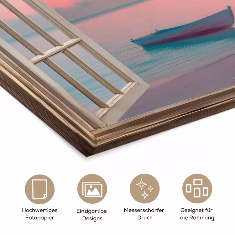 Doorkijk - Strand - Palmboom - Tropisch poster papier klein -tcloseup_DE