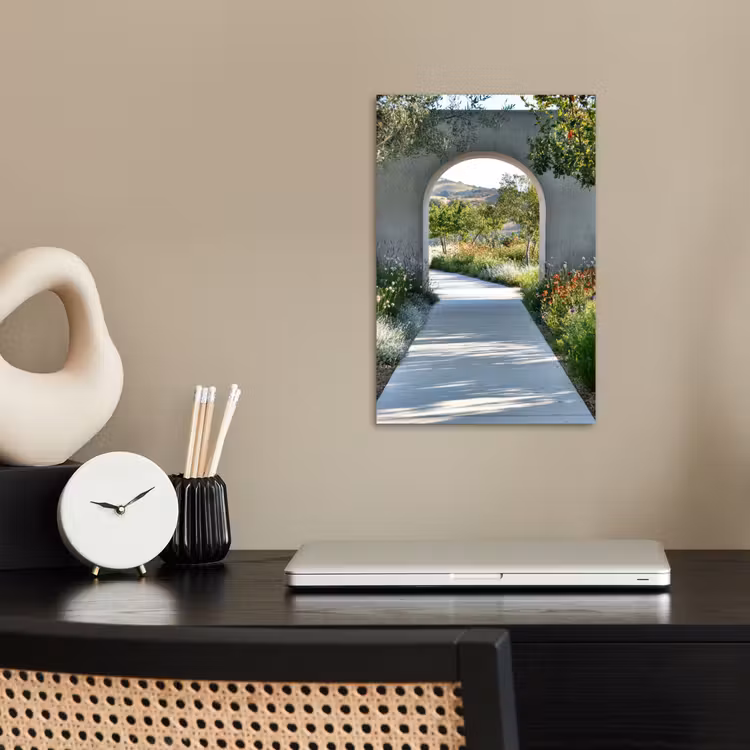 Doorkijk - Pad - Beton - Landschap poster papier klein -sfeer1