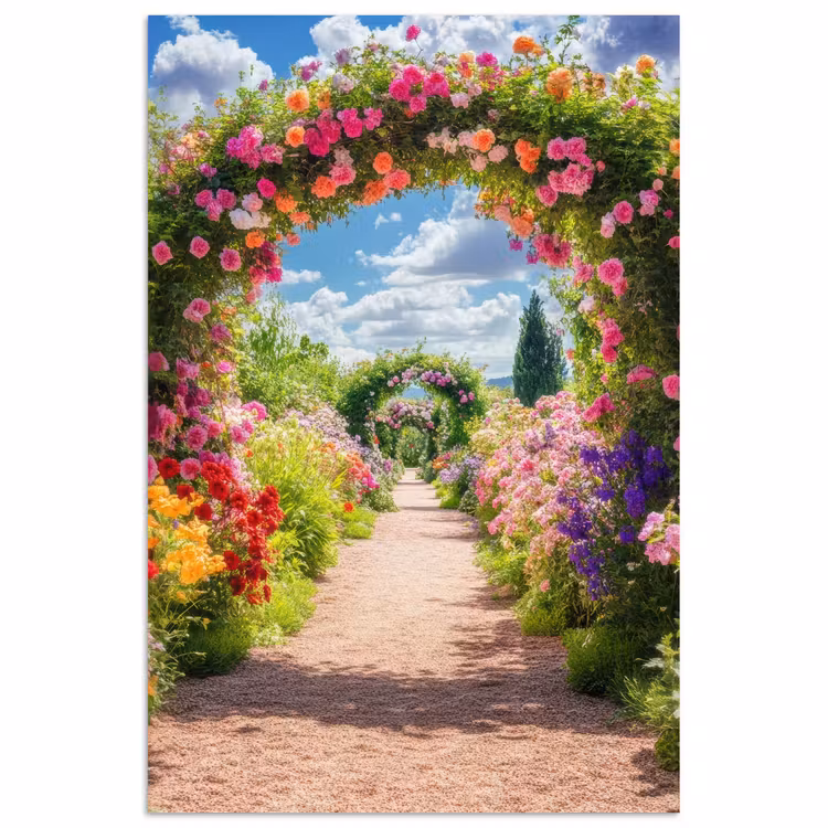 Doorkijk - Bloemen - Kleurrijk - Natuur poster papier klein -3d