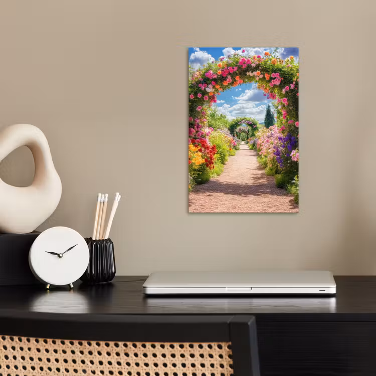 Doorkijk - Bloemen - Kleurrijk - Natuur poster papier klein -sfeer1