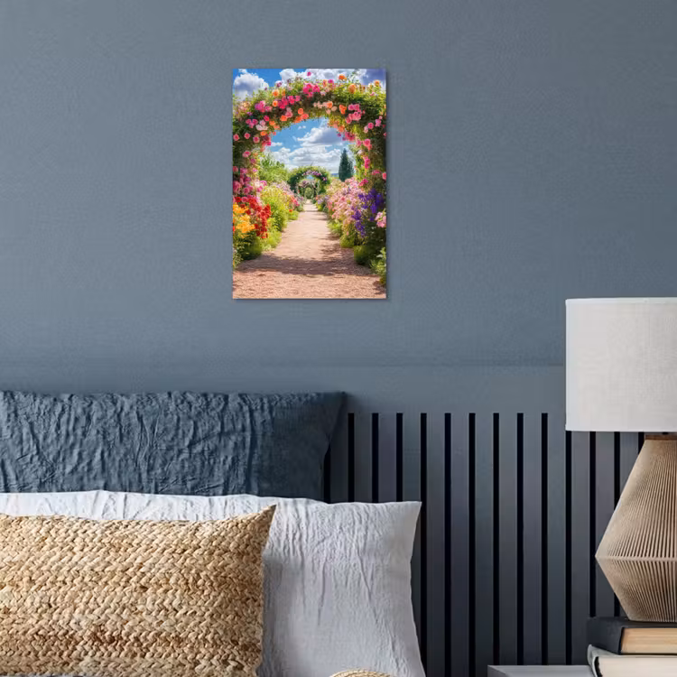 Doorkijk - Bloemen - Kleurrijk - Natuur poster papier klein -sfeer2