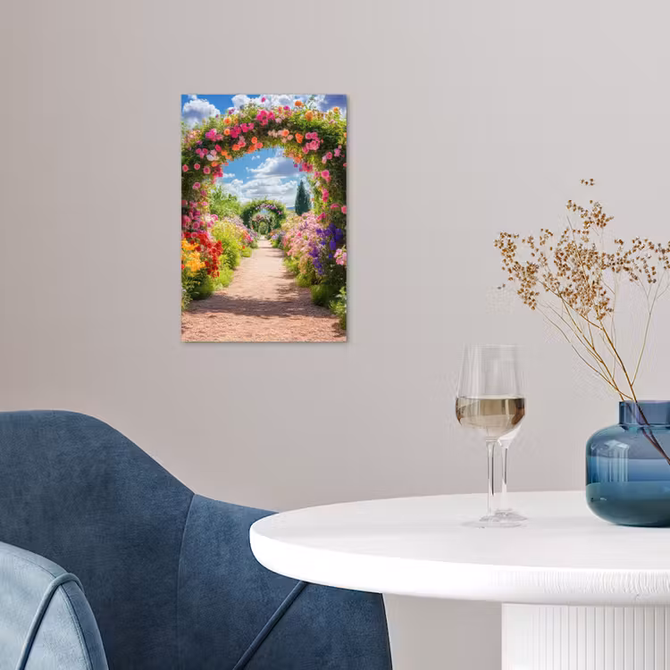 Doorkijk - Bloemen - Kleurrijk - Natuur poster papier klein -sfeer3
