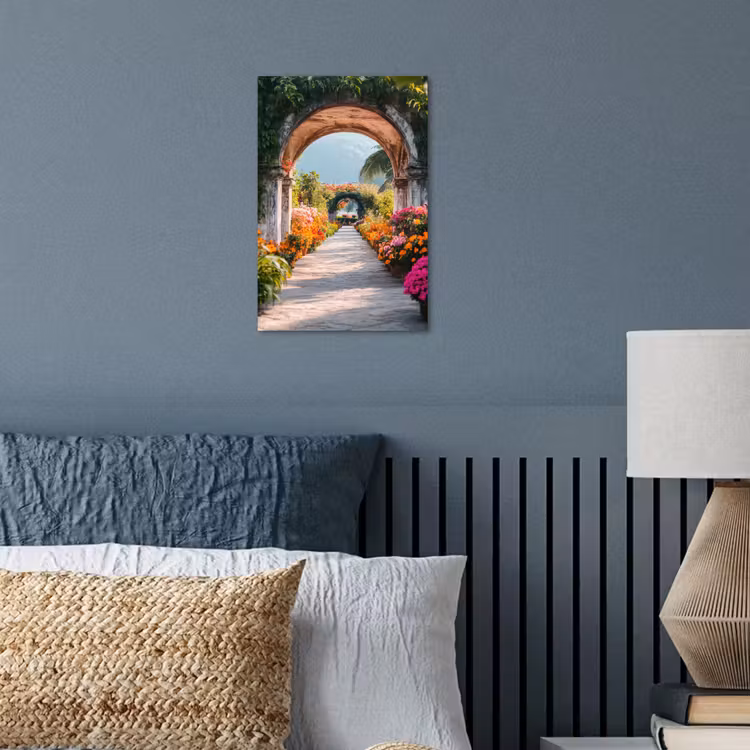 Doorkijk - Bloemen - Tropisch - Kleurrijk poster papier klein -sfeer2