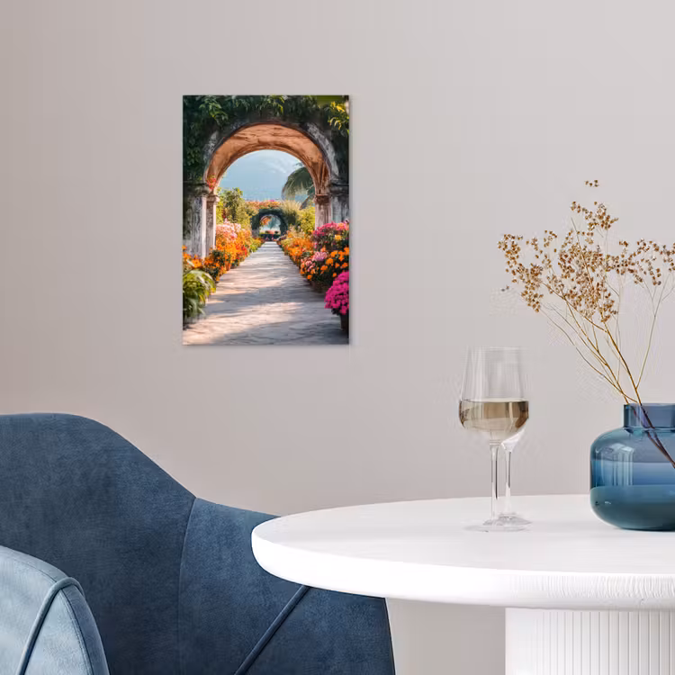 Doorkijk - Bloemen - Tropisch - Kleurrijk poster papier klein -sfeer3