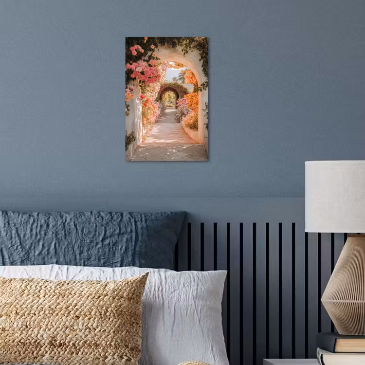 Doorkijk - Boog - Bloemen - Pastel poster papier klein -sfeer2
