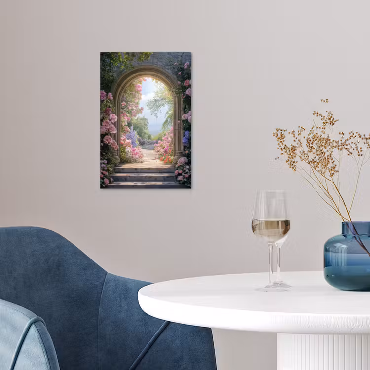 Doorkijk - Rozen - Vintage - Bloemen poster papier klein -sfeer3