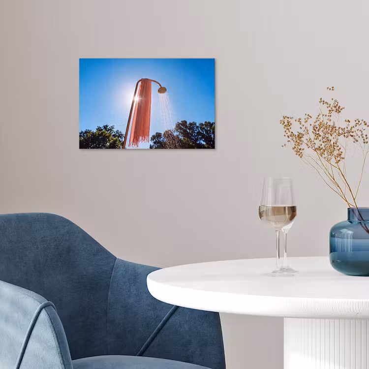 Douche - Water - Zomer - Blauw poster papier klein -sfeer3
