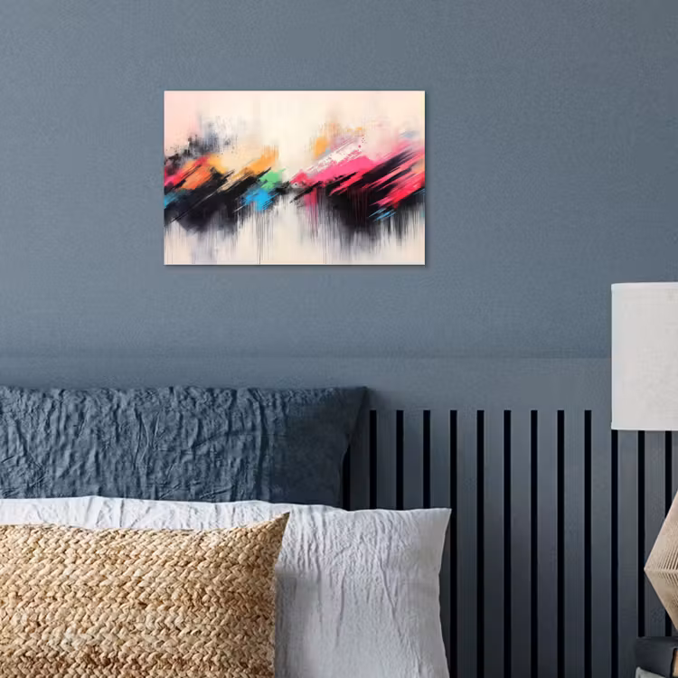 Dynamisch - Abstract - Kleurrijk - Zwart poster papier klein -sfeer2