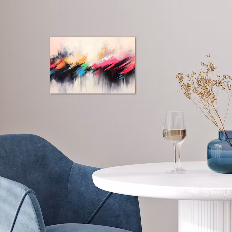 Dynamisch - Abstract - Kleurrijk - Zwart poster papier klein -sfeer3